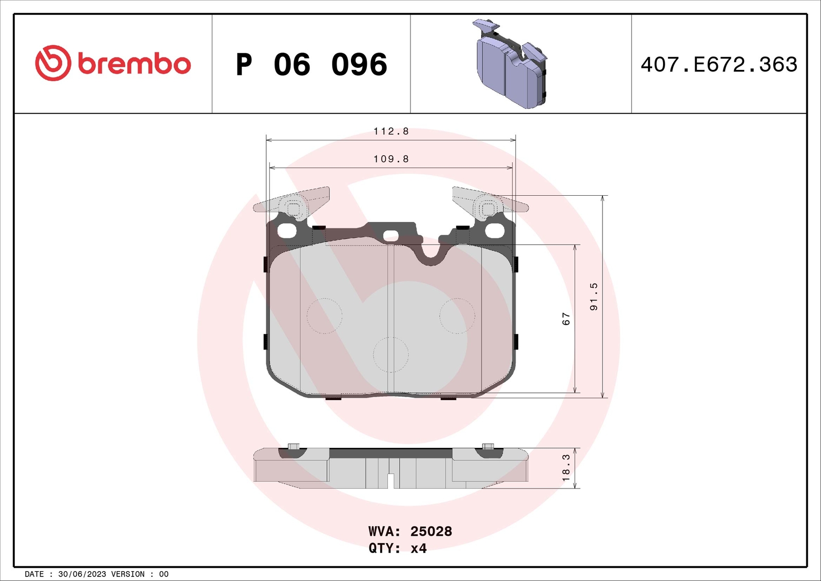Brake Pads Set fits BMW 330 2.0 Front 2015 on Brembo 34112284765 34112284969 New - Image 29