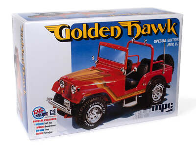 #ad MPC quot;Golden Hawkquot; 1981 Jeep CJ5 1:25 Scale Plastic Model Kit 986 NISB $34.00