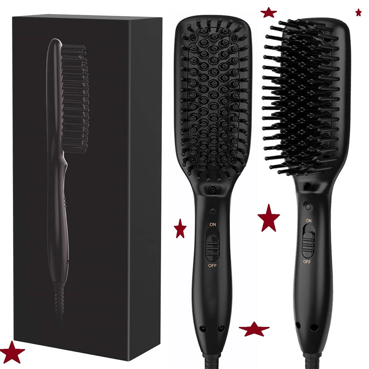 Hair Straightener Brush Dual Voltage 45 Second Fast Heat Up 28mm