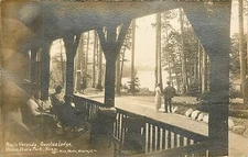 Minnesota, MN, Itasco State Park, Main Veranda, Douglas Lodge RPPC 1921