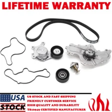 Water Pump Thermostat Belt Tensioner For Ford Edge Explorer Flex Lincoln MKT MKX