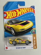 Hot Wheels 95 Mazda RX-7 Drift Yellow #163 Mainline 2025 S42