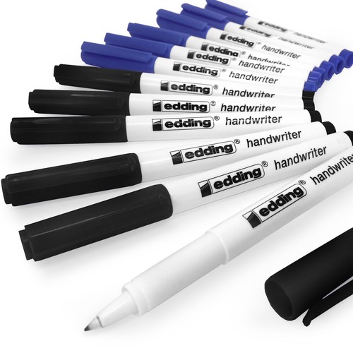 Edding Handwriter Handwriting Pen Black and Blue Ink 0.6mm Mixed