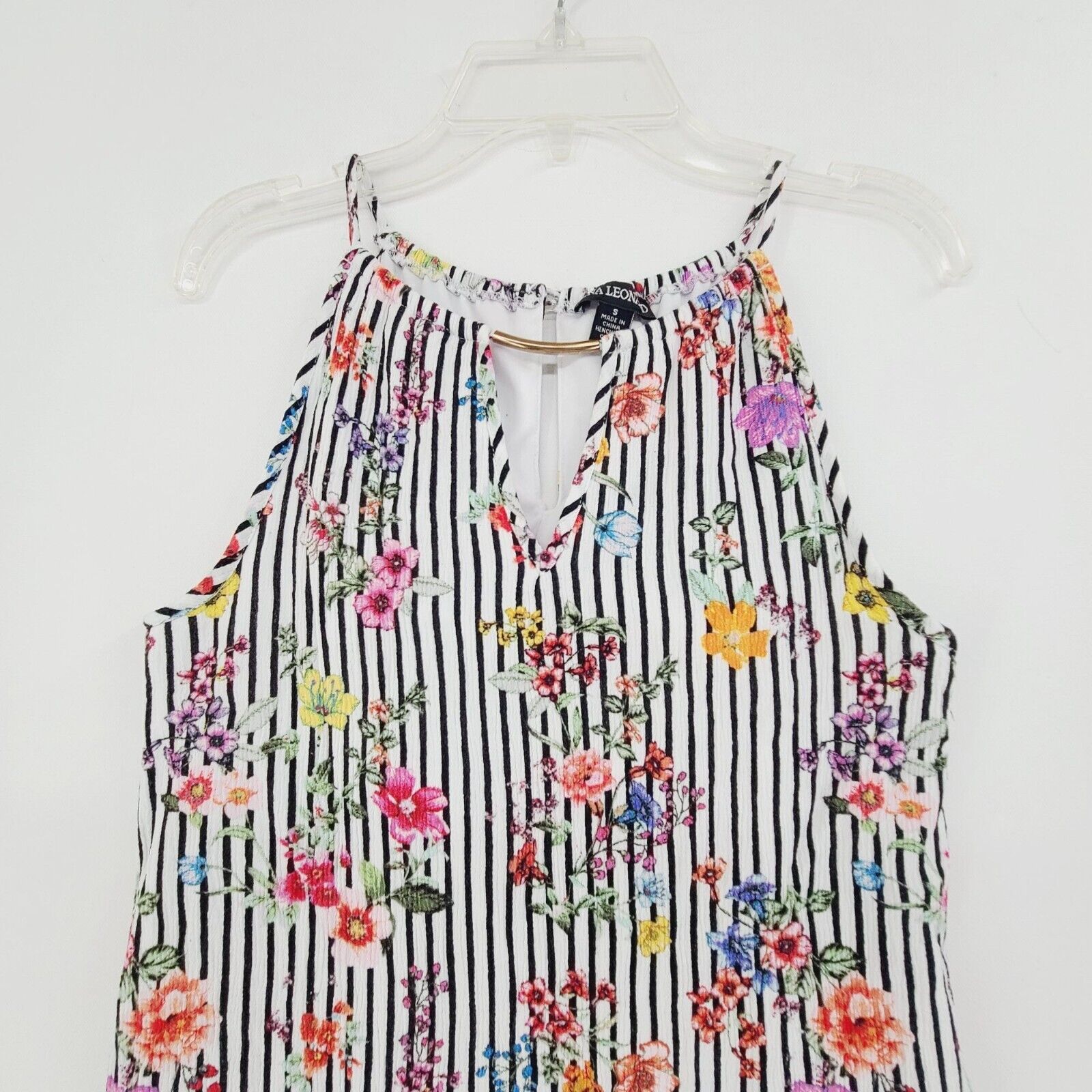 Nina Leonard Floral and Stripe Dress Size XL - image 3