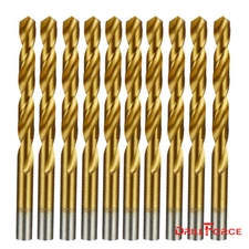 Drillforce 1/16"-1/2" Titanium Drill Bits Set HSS Jobber Length Twist Drill Bit