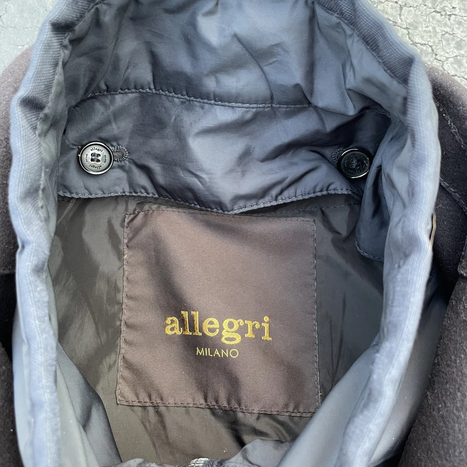 Abrigo Allegri Milano Doble Capa Techno Lana Alpaca Negro Sobreabrigo Hombres EU 52/L Foto 3 de 4