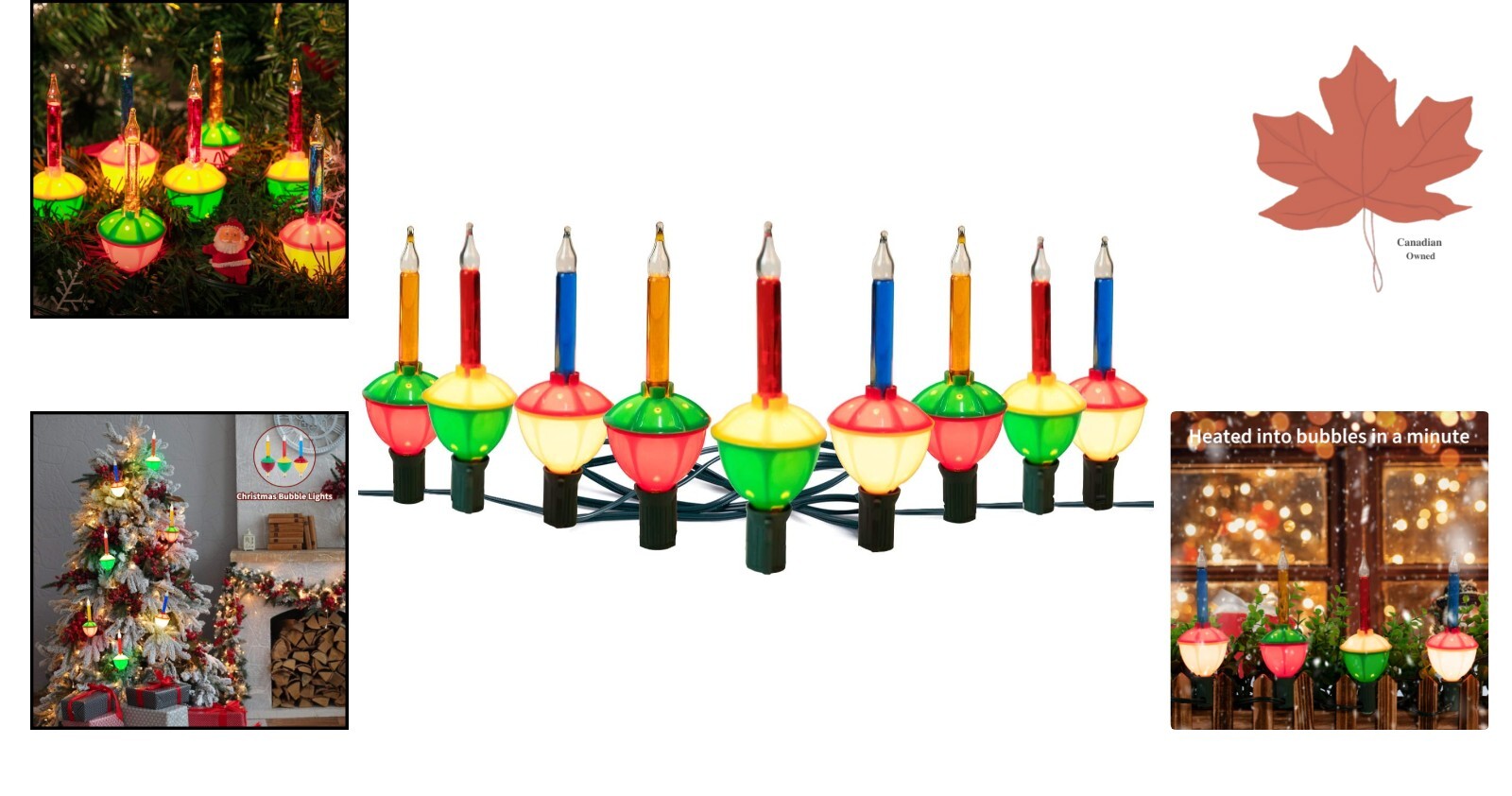 Vibrant Multicolor Bubble Lights 9 Bright Traditional Versatile Christmas eBay