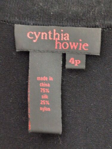 Cardigan Cynthia Howie impreziosito cropped scrollato di spalle donna 4 petite misto seta nero - Foto 4 di 6