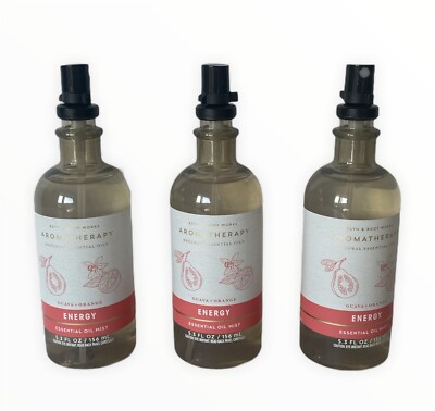 Bath & Body Works Aromatherapy Energy Guava Orange Essential Oil Mist x3