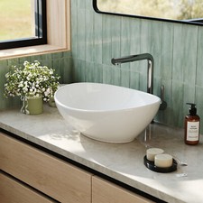 Ceramic Basin Bathroom Sink Basin Hand Wash Counter Top Mounted Vessel Drainer