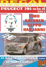 DECAL PEUGEOT 205 T16 E2 TIMO SALONEN R.MONTECARLO 1986 2nd (02)