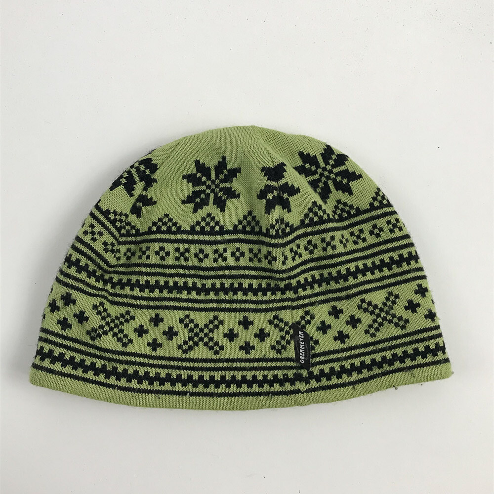Obermeyer light green black pattern Winter Hat Be… - image 1