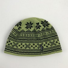 Obermeyer light green black pattern Winter Hat Beanie Cap