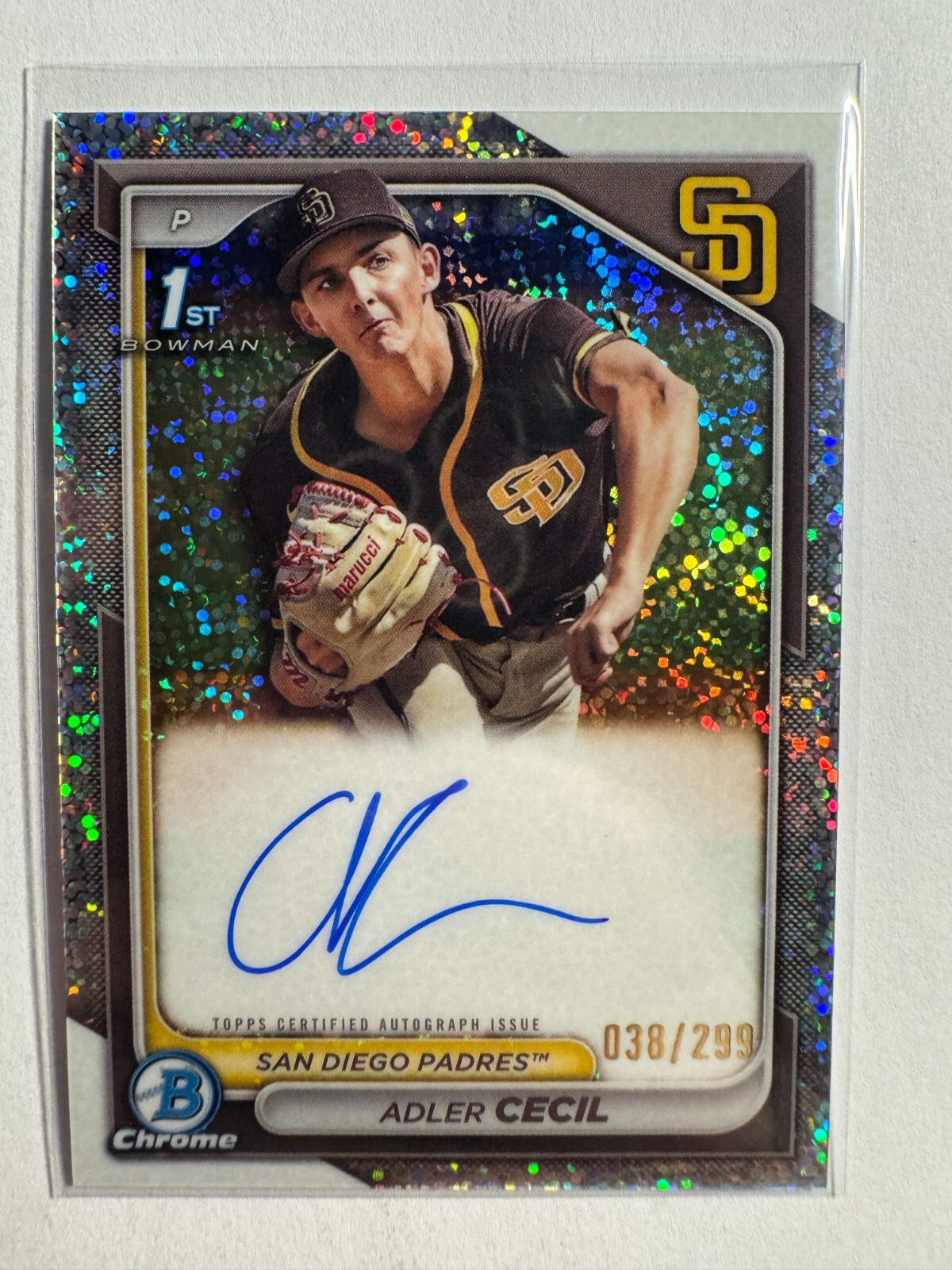 K281,352 - 2024 Bowman Chrome Prospect Auto Speckle #CPACA Adler Cecil #/299