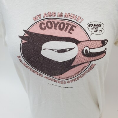 Vintage 1975 COYOTE 2nd Nat'l Sex Workers' Convention T-Shirt