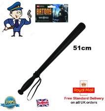 51cm Police Truncheon Baton - Black Plastic Fancy Dress Costume Accessory