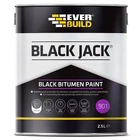 Everbuild Black Jack 901 Black Bitumen Paint  Weatherproof Protection 2.5 Litre