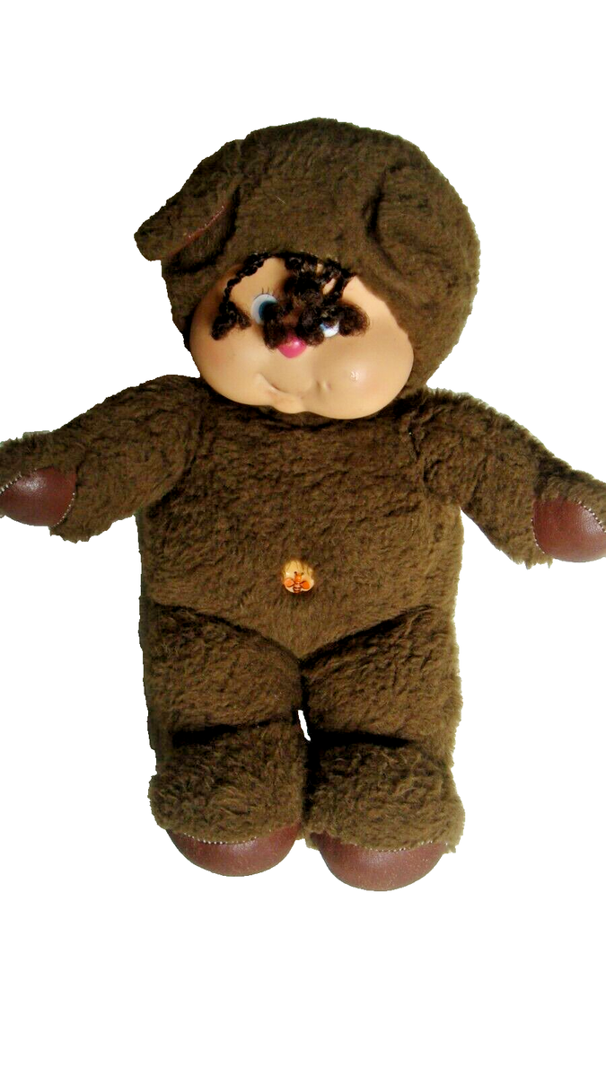 Ancienne Peluche ours beige marron Nombrilou AJENA Vintage - 31606