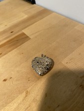 Silver Heart Pendant Necklace With Mini Hearts All Over It