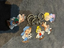 Vintage Tetley Tea Folk Promotional Keyrings, Complete Set. Collectable  1995.
