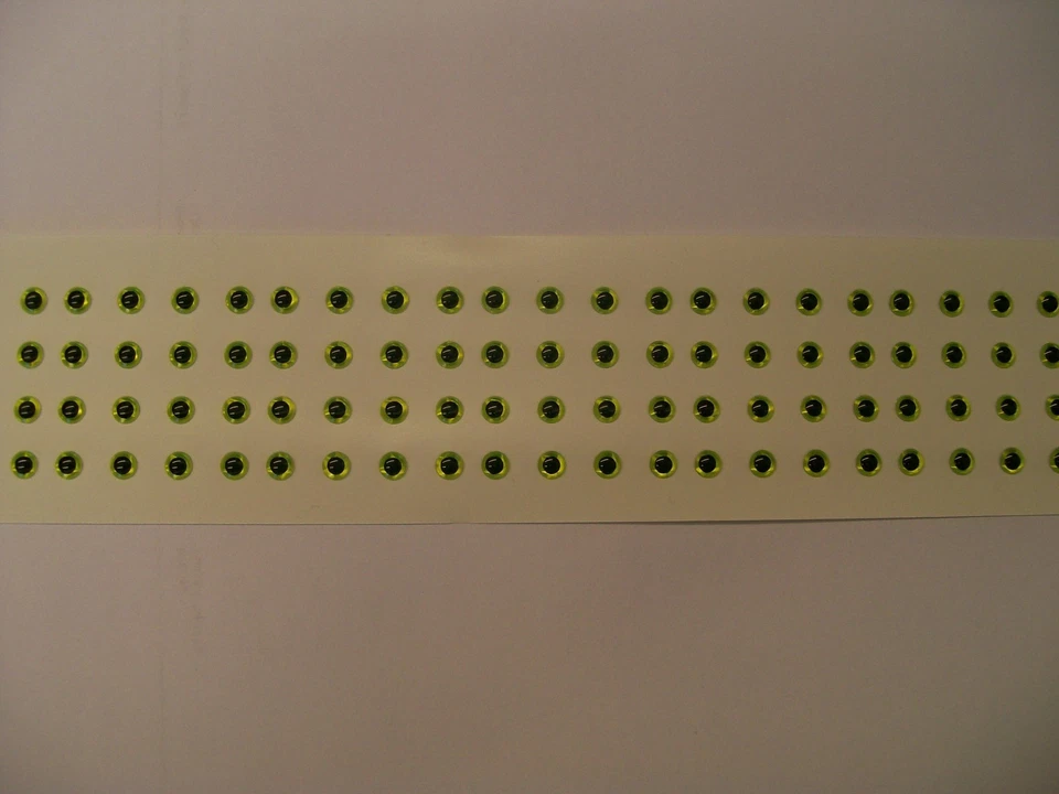 500pcs 5mm Chartreuse 3D Holographic Fishing Lure Eyes. Fly Tying, Jigs, Crafts - Image 2 of 2