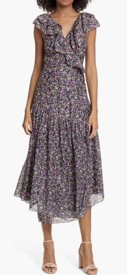 Apiece Apart Nueva Costa Floral Wrap Flutter Maxi Dress Size 4