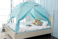 BESTEN Floorless Indoor Privacy Tent on Full Size Bed, Blue
