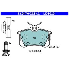 Satz Bremsbeläge Bremsklötze hinten für DS 3 SA SB | 24630194
