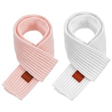2 Pack Warm Kids Winter Knit Scarves Soft Knitted Neck Warmer Wrap Soft