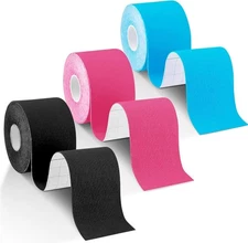 3 Rolls 2in X 16ft Uncut Kinesiology Tape for Athletic Sports Muscle Pain Relief