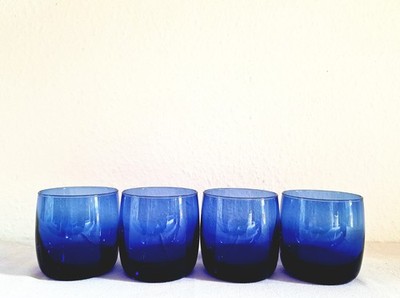 Luminarc Vintage Wassergläser 4er Set kobaltblau Saftgläser H 8,3 cm