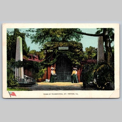 Postcard Tomb of Washington, Mount Vernon VA Monument Famous Place