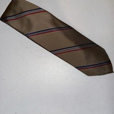Dior Brown Tie with Red and Blue Stripes