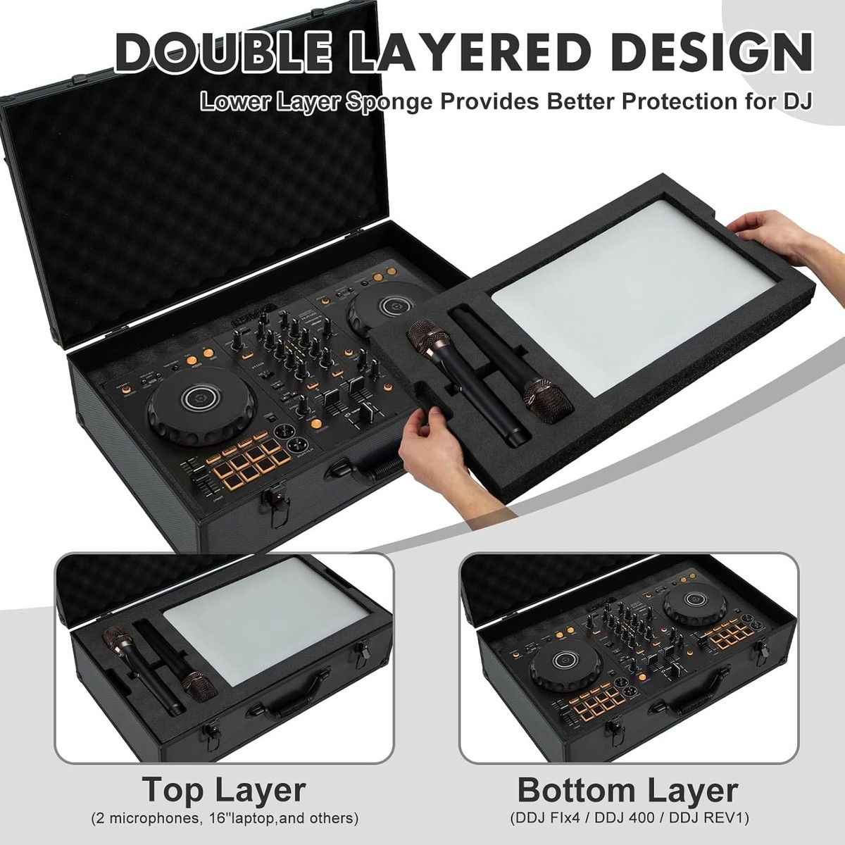DJ Controller Hard Case for DDJ-FLX4 / DDJ-400 / DDJ-REV1