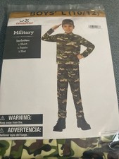Boys Military Set: Shirt, Pants, Hat Size 10/12 New 