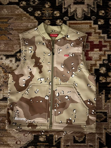 GILET DE TRAVAIL COUPE VENT SUPRÊME PETIT CAMOUFLAGE PÉPITES DE CHOCOLAT FW22