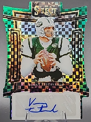 Vinny Testaverde /5 2023 Panini Select Auto Green Prizm Die Cut New York Jets SP