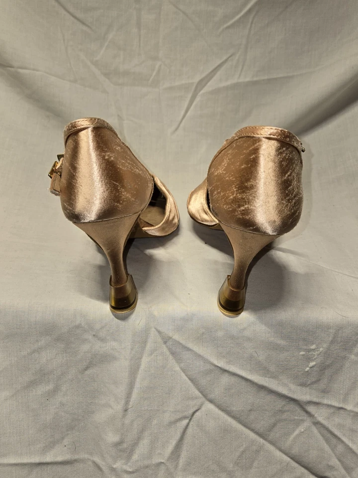 Supadance '1531' In Blush Satin. Elegant Satin Strappy Heels with Buckle Closure - Image 3 of 4