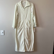 Miss Elaine Light Green Robe Housecoat Ribbon Accent Pockets Size Medium New