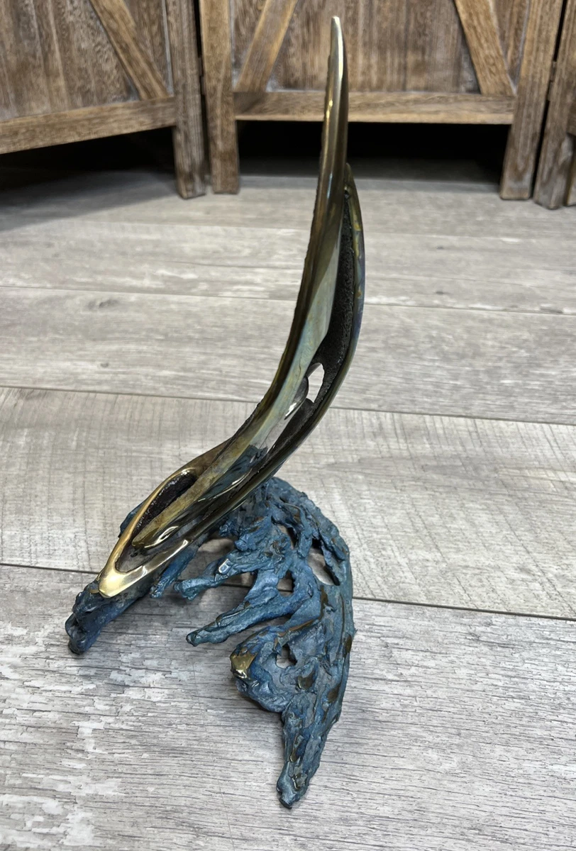 1990 Bob Bennett Bronze Sculpture "Challenger" Abstract Gold Modernist #296/500