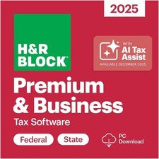 H R Block Tax Software Premium Business 2025, PC Only Key Card