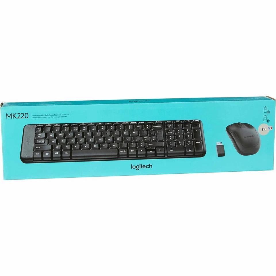 Logitech MK220 Wireless Mouse And Keyboard Kit Azerty Layout French FR Set - Image 2 of 4