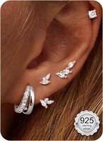 Ohrringe Silber 925 Stecker 14K Gold Vergoldet Hypoallergen Creolen Huggie Damen