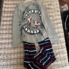 Gap Boy Shark Pizza Pajamas Size 14 Bottoms Are Fleece
