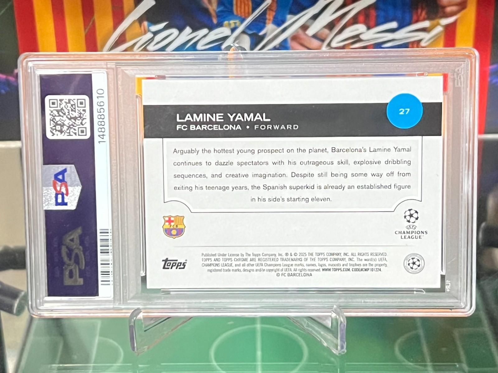 2024-25 Topps UEFA Club Competitions #27 Future Stars Lamine Yamal PSA 9 view 7