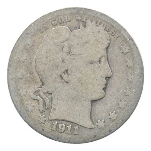 BETTER 1911-D Liberty Barber 90% Silver US Quarter *159