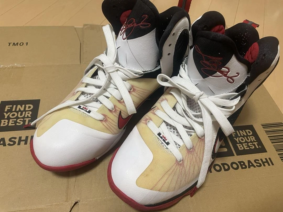 Nike LeBron 9 Miami Heat Sneakers Taglio Alto Uomo US 10 Usate