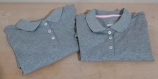 Wonder Nation Girls 2 Pack School Uniform Gray Polo Shirt - XL 14-16 NWT