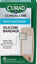 Curad Truly Ouchless! Flexible Fabric Bandages 1.65 x 4 Inches Extra Large 8 EA