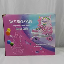 UNICORN KIDS TODDLER ADJUSTABLE ROLLER SKATES PINK SZ 10-13